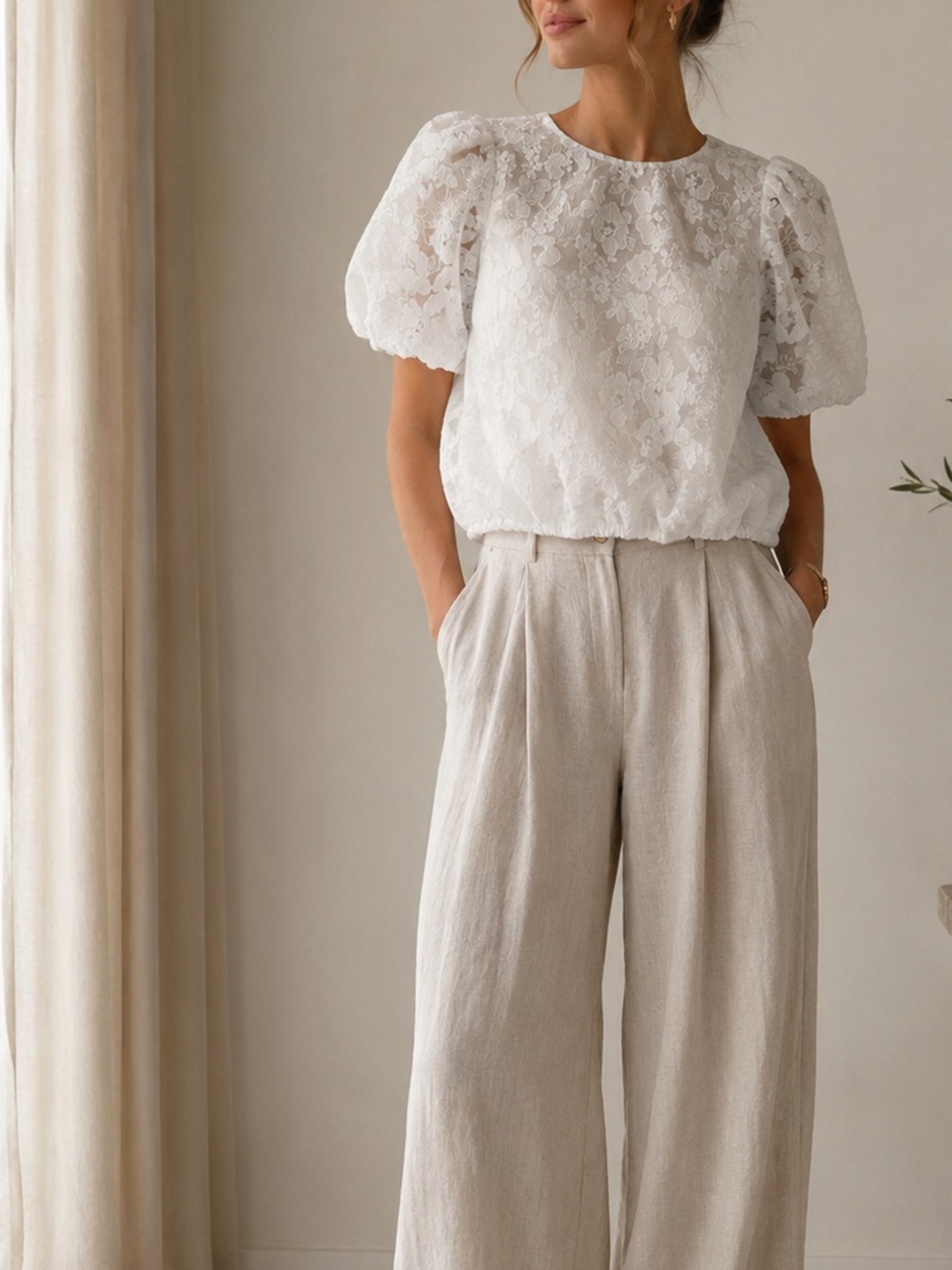 Cami NYC Cropped Floral Lace Top